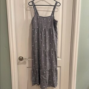 Madewell Black and White Gingham Midi Dress